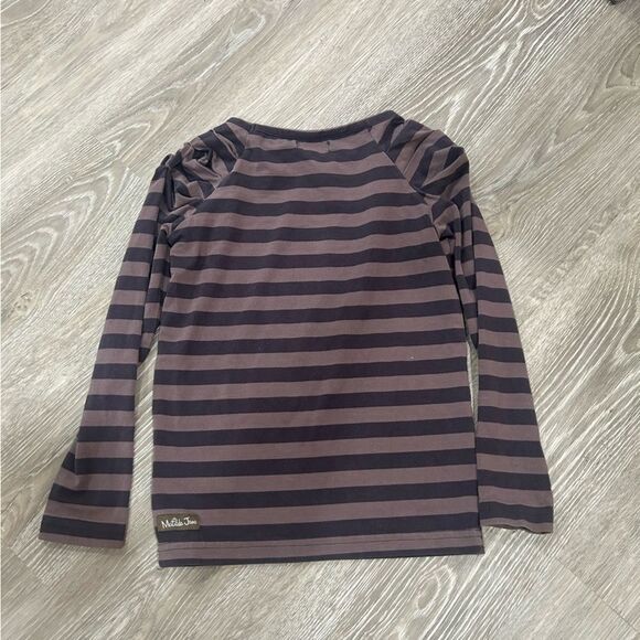 MATILDA JANE You & Me Holt Tee Brown Striped Shirt size 4 - Picture 2 of 5